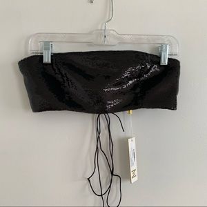 COPY - MESHKI Sequin Lace up Tube top